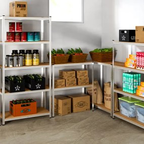 Nagy teherbírású HEAVY polc, max. 700 kg, 90x40x160cm, ezüst Monzana