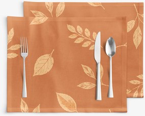 Goldea pamut reggeliző alátét - narancssárga őszi levelek - 2db 30 x 40 cm