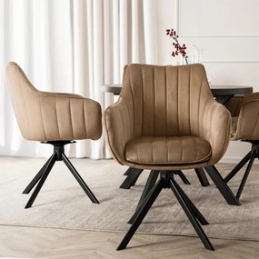 Forgó Étkező/Tárgyaló Szék Bézs Bársony Szövettel. MUMBAI 2