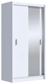 SABRINA gardróbszekrény tükörrel, 120x215 cm, fehér