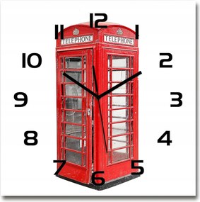 Függő üveg falióra Telefonfülke 60x60 cm