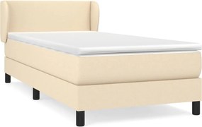 vidaXL krémszínű szövet rugós ágy matraccal 100 x 200 cm