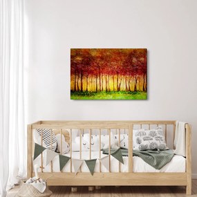 Kép - Lombhullató erdő festménye (90x60 cm)