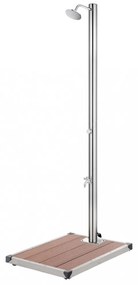 vidaXL rozsdamentes acél kerti zuhany barna aljjal 220 cm