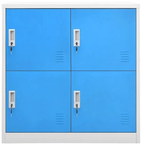 5 db világosszürke-kék acél zárható szekrény 90 x 45 x 92,5 cm