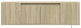 sonoma tölgy színű fali TV-szekrény LED-ekkel 135x31x39,5 cm