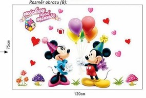 Vidám Fal |  Falmatrica Mickey egér és Minnie Méret: 75 x 120 cm