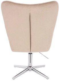 HR650CROSS Latte modern velúr szék krómozott lábbal