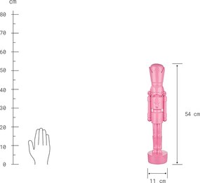 JAMES dekoráció, rózsaszín diótörő 54cm