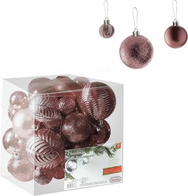 Karácsonyfadísz Szett 36 Db-os Rózsaszín Arany