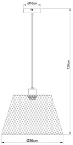 Globo 15646H1 - Csillár zsinóron BAKU 1xE27/40W/230V átm. 36 cm