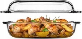 Hőálló Üveg Edény Fedővel Tartós 4,1L