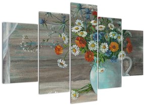 Kép - réti virágok, olajfestmény (150x105 cm)