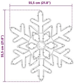 Karácsonyi Hópehely 156 LED-del Kék 55,5 x 55,5 x 0,75 cm PVC