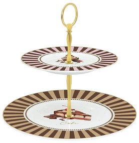 Porcelán süteményes állvány 2 emeletes díszdobozban Sweet Moments