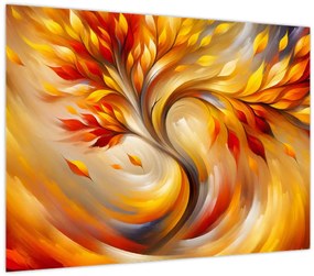 Üveg kép - Őszi fa (70x50 cm)