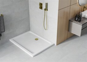 Mexen Slim Akril masszív zuhanytálca    100 x 80 cm, fehér + Ajándék szifon arany - 40108010G Akril zuhanytálca