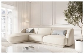 Black Friday - Bézs buklé szövet sarokkanapé (bal oldali) Miley – Micadoni Home