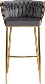 Elegáns Bárszék Szürke Bársony Kárpittal. FLORES 2