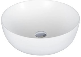 Eros RAISE - PULTRA ültethető - Top Counter - porcelán mosdó - MATT FEHÉR - O - Ø 41 cm