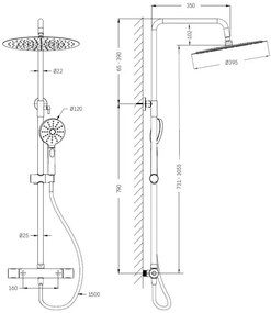 BATH DELUXE 31-120-09-63-00 - DRAGOR zuhanyszett termosztáttal, matt fekete