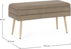 Szürkésbarna párnázott pad Olga – Bizzotto