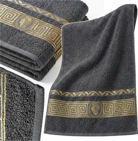 Fürdőlepedő 50X100CM 100% Nedvszívó Pamut Puha Sötétszürke