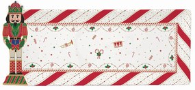 Nutcracker Twist karácsonyi porcelán tálca diótörő dísszel