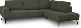 Sötétzöld zsenília sarokkanapé (jobb oldali-L alakú) Amsterdam – Scandic