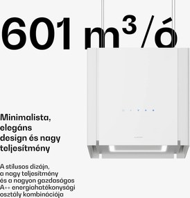 Klarstein Velaire páraelszívó 40 cm-es emelő funkcióval, Elegáns, minimalista, nagy teljesítményű, EEC A++, 601 m³/ó