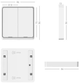 Immax NEO 07507C - KÉSZLET 3x Kapcsoló  2-gombos SMART 3xCR2430 Zigbee 3.0 Tuya