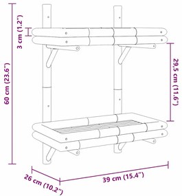 Falifiók polcokkal tárolóval Barna 45 x 26 x 60 cm bambusz