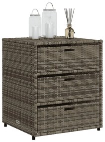 szürke polyrattan kerti tárolószekrény 55 x 59 x 69 cm
