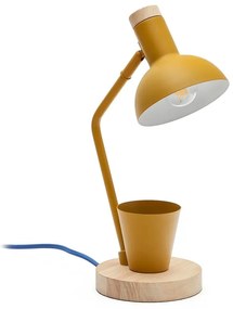 Mustársárga asztali lámpa fém búrával (magasság 37 cm) Katia – Kave Home