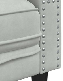 2 személyes világoszöld bársony Chesterfield kanapé párnákkal
