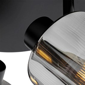 Okos mennyezeti spotlámpa fekete füstüveggel, kerek, állítható, 3 db Wifi A60-nal - Laura