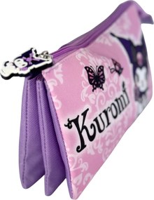 Hello Kitty Kuromi Purple 3 rekeszes tolltartó 22 cm