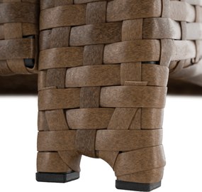 Kerti rattan szett, világosbarna/fekete, MADUL