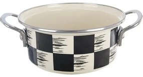 Orion Smaltovaný kastrol Šachovnice Lem , 1,6 l,pr. 18 cm, 18 cm átmérőjű