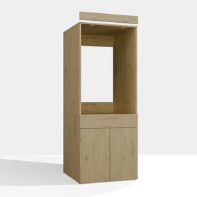 POLA Twin 1S fürdőszoba szekrény, mosógép tárolóval, 64.2x64.2x162 cm, tölgy
