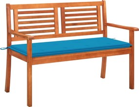 vidaXL 2 személyes tömör eukaliptuszfa kerti pad párnával 120 cm