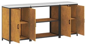 Konyhai Tároló Készlet polcokkal 3 pcs Rozsdás 210 x 50 x 92 cm
