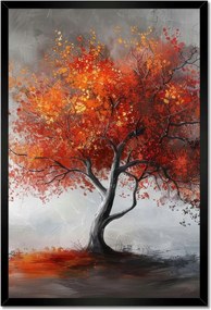 Poszter fekete keretben 40x60 Tűzszínes fa