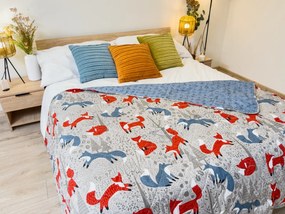 Ágytakaró FOXIVA szürke, 100% pamut Méret: 170 x 210 cm