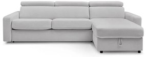 Világosszürke kinyitható sarokkanapé (variálható) Monaco – Bobochic Paris