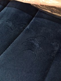 AKCIÓ Kék bársonyszék LAVA fekete lábakkal II. minőség