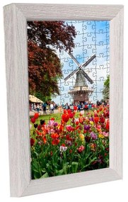 Amszterdam puzzle képkeret fehér