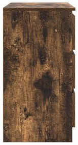 füstölt tölgy szerelt fa tálalószekrény fiókos 71x35x65 cm