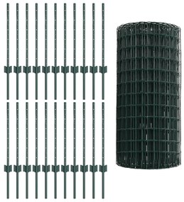 Euro Kerítés Szett 3-as Csomag Zöld Fém, PVC-bevonatú 50 x 0.6 m