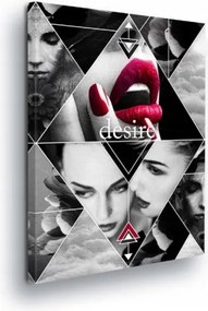 Vászonkép 40x60 Szenvedély vágy szépség érzelmek kontraszt piros ajkak arc